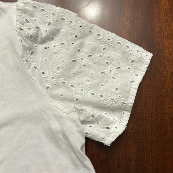 The Nines by Hatched All White‎ Jersey Eyelet Sleeve Dress - Picture 2 of 5